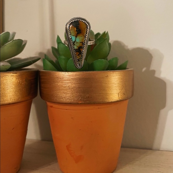 Turquoise & Sterling Silver Ring Size 7.5 - Picture 3 of 6